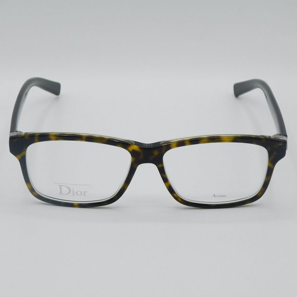 NEW DIOR BLACKTIE 204 0G6G HAVANA BLACK RECTANGULAR EYEGLASSES FRAME 54-… - Picture 5 of 11